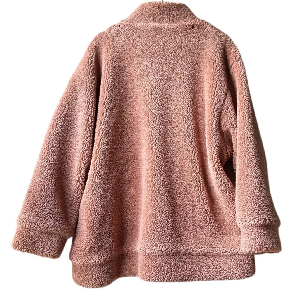 ALO Yoga Norte Sherpa Faux Fur Coat Henna Brown Chocolate Sz L
